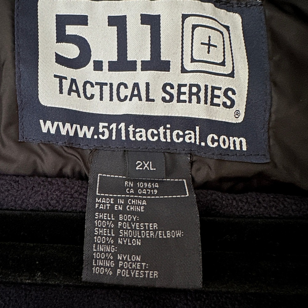 5.11 Tactical Mens Jacket 2XL 3 in 1 Parka 48001 Navy Weatherproof Heavy Duty - Picture 14 of 15